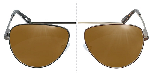 Polarized ZEISS aviator sunglasses with brown tinted lenses